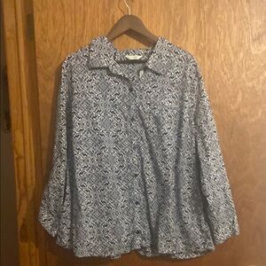 CJ Banks Navy and White Floral Shirt